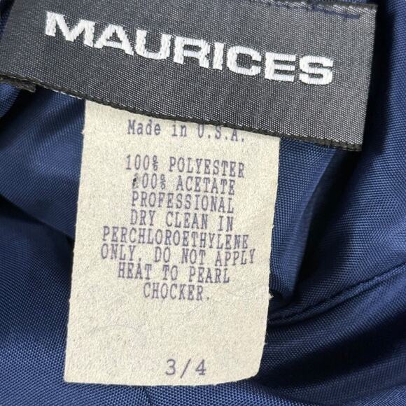 Maurices Vintage Navy Satin Floral Beaded Choker Halter 90s Y2K Prom Dress sz XS - Picture 15 of 15